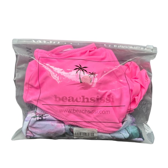 Beachsissi Brand New Flower Print Ruffle Hem Tummy Control Tankini Set, Pink XL - Picture 7 of 8